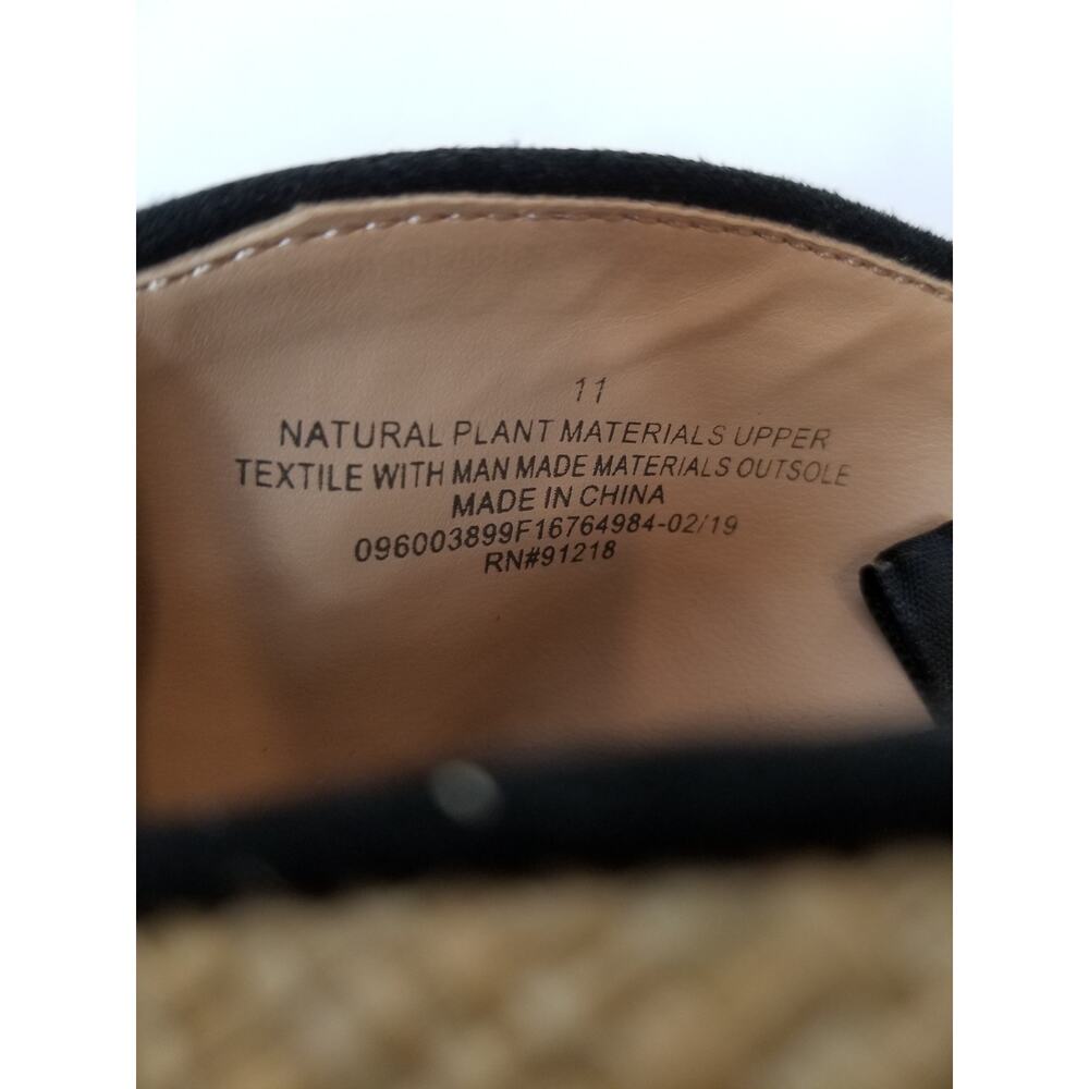Who What Wear Women's Cream Natural Woven Mules Flats Black Piping Size 11 - Picture 8 of 9